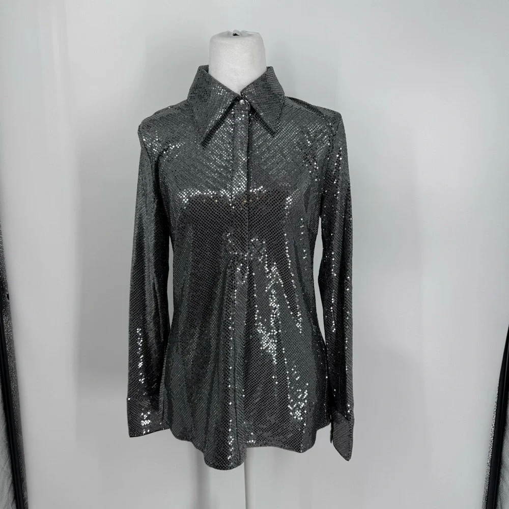NWT C/MEO Collective After Dark Shirt in Black - Picture 4 of 13